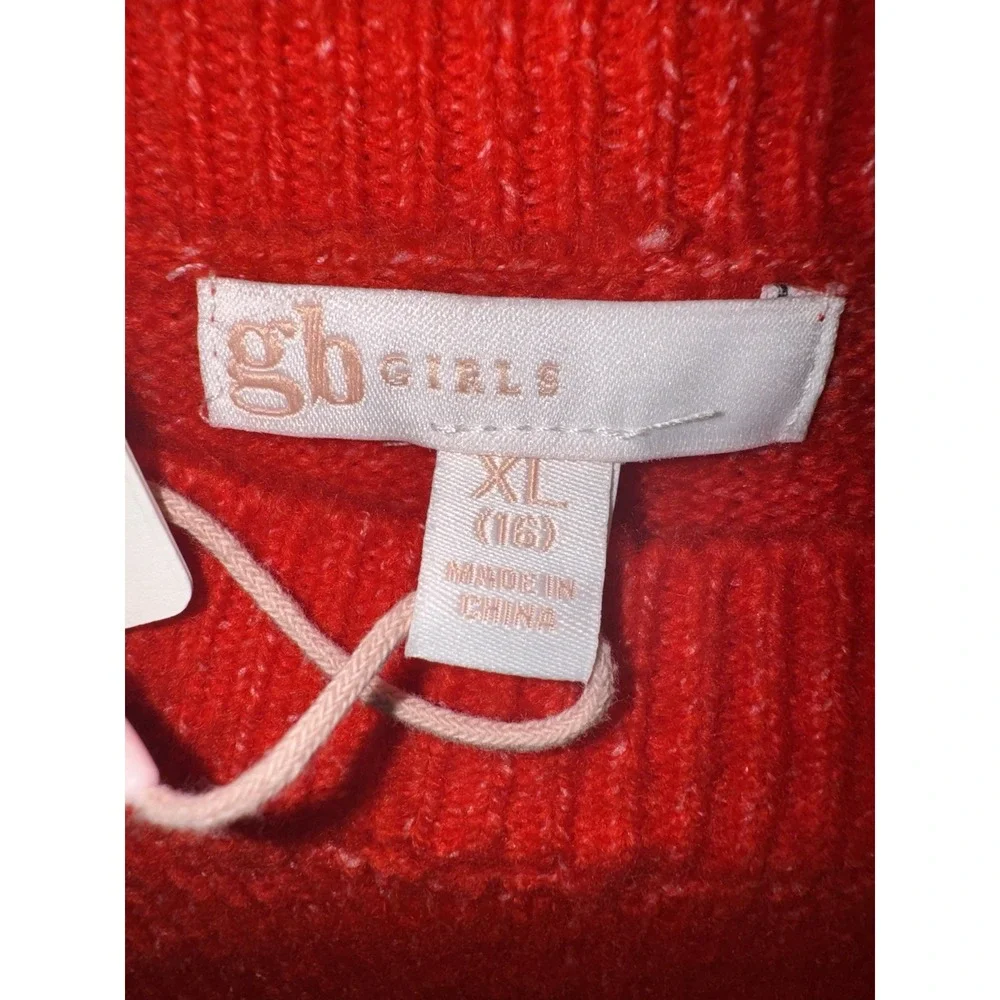 NWT Gianni Bini Little Girls Long Sleeve Glitter Bow Sweater Size‎ XL (16)